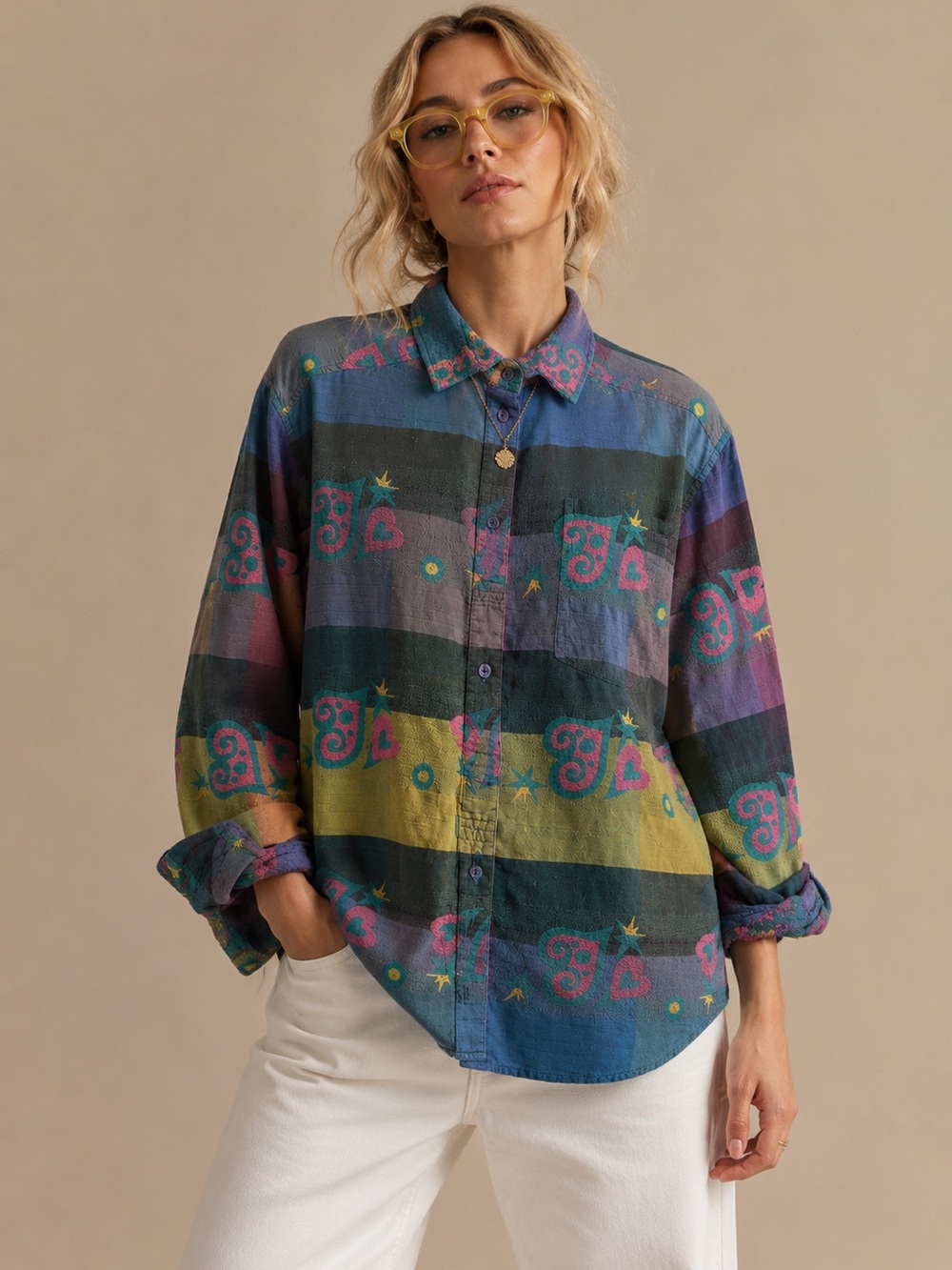 💐 90’s Angelique NYC Cotton Button Up *sm flaw*
